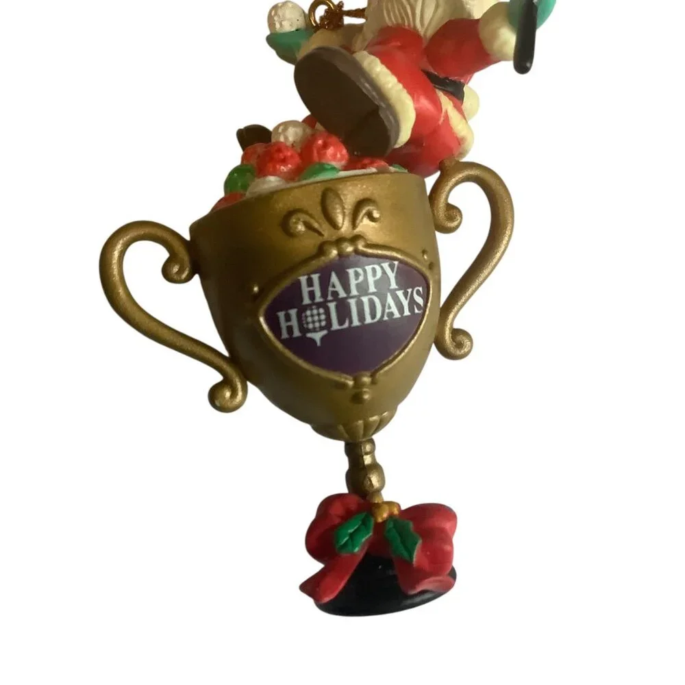 Vtg Santa‎ Claus Golf Trophy Christmas Ornament With 